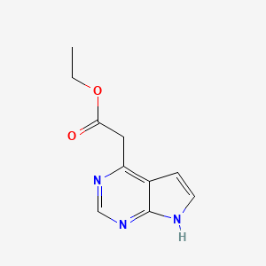 molecular formula C10H11N3O2 B13920703 Ethyl 2-(7H-pyrrolo[2,3-d]pyrimidin-4-yl)acetate 