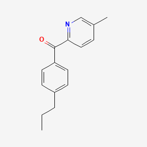 molecular formula C16H17NO B1392071 5-Methyl-2-(4-Propylbenzoyl)pyridine CAS No. 1187170-25-7