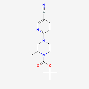 molecular formula C16H22N4O2 B13920730 tert-Butyl 4-(5-cyanopyridin-2-yl)-2-methylpiperazine-1-carboxylate 