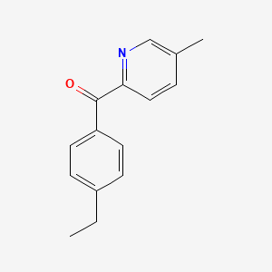 molecular formula C15H15NO B1392074 2-(4-Ethylbenzoyl)-5-methylpyridine CAS No. 1187170-22-4