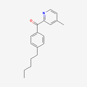 molecular formula C18H21NO B1392077 4-Methyl-2-(4-pentylbenzoyl)pyridine CAS No. 1187165-16-7