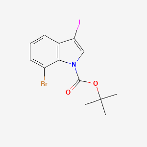 molecular formula C13H13BrINO2 B13920786 tert-butyl 7-bromo-3-iodo-1H-indole-1-carboxylate 