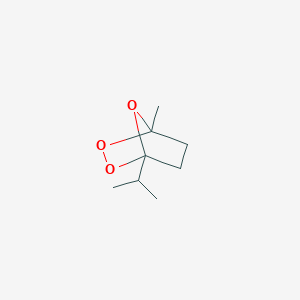 molecular formula C8H14O3 B139208 1-Methyl-4-propan-2-yl-2,3,7-trioxabicyclo[2.2.1]heptane CAS No. 129976-73-4
