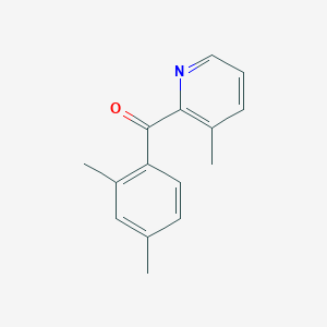 molecular formula C15H15NO B1392082 2-(2,4-Dimethylbenzoyl)-3-methylpyridine CAS No. 1187170-92-8
