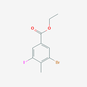 molecular formula C10H10BrIO2 B13920842 Ethyl 3-bromo-5-iodo-4-methylbenzoate 
