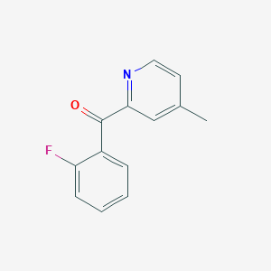 molecular formula C13H10FNO B1392086 2-(2-Fluorobenzoyl)-4-methylpyridine CAS No. 1187166-64-8