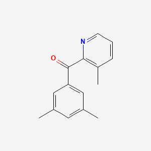 molecular formula C15H15NO B1392088 2-(3,5-Dimethylbenzoyl)-3-methylpyridine CAS No. 1187166-20-6