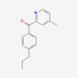 molecular formula C16H17NO B1392090 4-Methyl-2-(4-propylbenzoyl)pyridine CAS No. 1187170-93-9