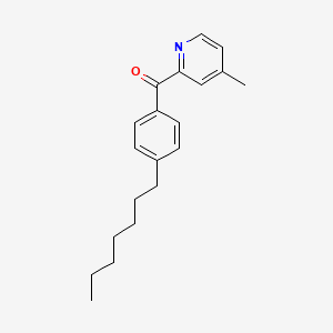 molecular formula C20H25NO B1392092 2-(4-Heptylbenzoyl)-4-methylpyridine CAS No. 1187165-20-3