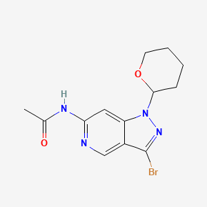 molecular formula C13H15BrN4O2 B13920926 N-(3-bromo-1-tetrahydropyran-2-yl-pyrazolo[4,3-c]pyridin-6-yl)acetamide 