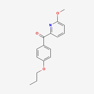 molecular formula C16H17NO3 B1392096 6-甲氧基-2-(4-丙氧基苯甲酰)吡啶 CAS No. 1187171-42-1
