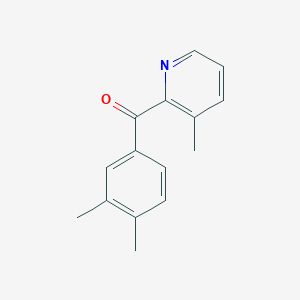 B1392097 2-(3,4-Dimethylbenzoyl)-3-methylpyridine CAS No. 1187170-99-5