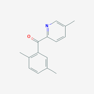 molecular formula C15H15NO B1392100 2-(2,5-Dimethylbenzoyl)-5-methylpyridine CAS No. 1187166-35-3