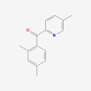molecular formula C15H15NO B1392102 2-(2,4-Dimethylbenzoyl)-5-methylpyridine CAS No. 1187164-98-2