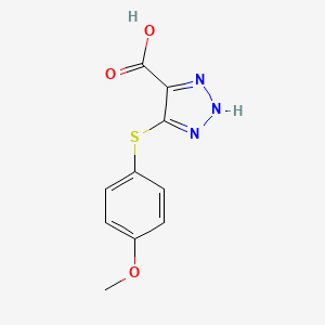 molecular formula C10H9N3O3S B13921025 5-[(4-Methoxyphenyl)sulfanyl]-2H-1,2,3-triazole-4-carboxylic acid CAS No. 81581-13-7