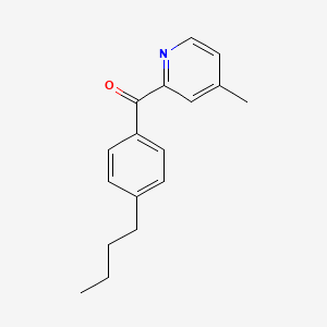 molecular formula C17H19NO B1392103 2-(4-Butylbenzoyl)-4-methylpyridine CAS No. 1187170-77-9