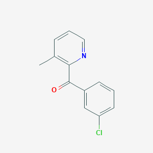 molecular formula C13H10ClNO B1392108 2-(3-Chlorobenzoyl)-3-methylpyridine CAS No. 1187171-06-7