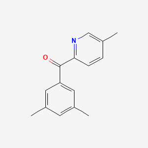 molecular formula C15H15NO B1392109 2-(3,5-二甲基苯甲酰)-5-甲基吡啶 CAS No. 1187166-47-7