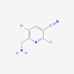 molecular formula C7H5BrClN3 B13921099 6-(Aminomethyl)-5-bromo-2-chloronicotinonitrile 