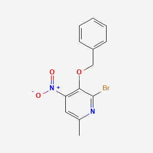 molecular formula C13H11BrN2O3 B13921110 3-(Benzyloxy)-2-bromo-6-methyl-4-nitropyridine 
