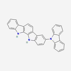 molecular formula C30H19N3 B13921116 3-(9H-carbazol-9-yl)-11,12-dihydroindolo[2,3-a]carbazole 