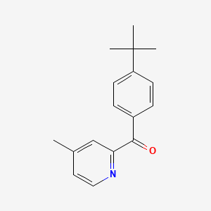 molecular formula C17H19NO B1392113 2-(4-tert-Butylbenzoyl)-4-methylpyridine CAS No. 1187166-94-4
