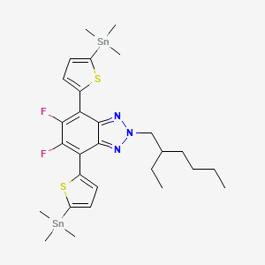 molecular formula C28H39F2N3S2Sn2 B13921135 2-(2-Ethylhexyl)-5,6-difluoro-4,7-bis(5-(trimethylstannyl)thiophen-2-yl)-2H-benzo[d][1,2,3]triazole 