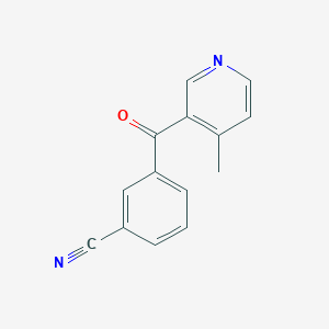 molecular formula C14H10N2O B1392116 3-(3-Cyanobenzoyl)-4-methylpyridine CAS No. 1187166-62-6