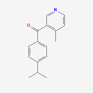 molecular formula C16H17NO B1392118 3-(4-Isopropylbenzoyl)-4-methylpyridine CAS No. 1187168-12-2
