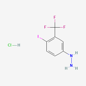 molecular formula C7H7ClF3IN2 B13921185 1-(4-Iodo-3-(trifluoromethyl)phenyl)hydrazine hydrochloride 