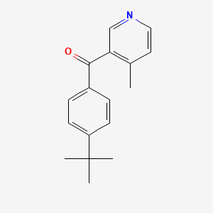molecular formula C17H19NO B1392119 3-(4-tert-Butylbenzoyl)-4-methylpyridine CAS No. 1187163-67-2