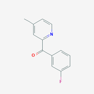 molecular formula C13H10FNO B1392121 2-(3-Fluorobenzoyl)-4-methylpyridine CAS No. 1187166-69-3