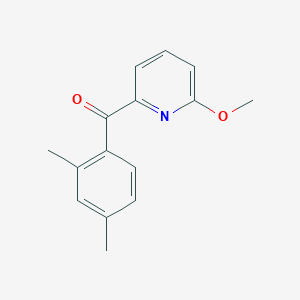 molecular formula C15H15NO2 B1392123 2-(2,4-二甲基苯甲酰基)-6-甲氧基吡啶 CAS No. 1187168-37-1