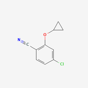 molecular formula C10H8ClNO B13921247 4-Chloro-2-cyclopropoxybenzonitrile 
