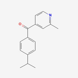 molecular formula C16H17NO B1392126 4-(4-Isopropylbenzoyl)-2-methylpyridine CAS No. 1187171-25-0