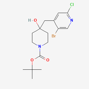 molecular formula C16H22BrClN2O3 B13921268 Tert-butyl 4-[(5-bromo-2-chloro-4-pyridyl)methyl]-4-hydroxy-piperidine-1-carboxylate 