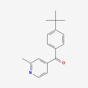 molecular formula C17H19NO B1392127 4-(4-叔丁基苯甲酰)-2-甲基吡啶 CAS No. 1187169-43-2