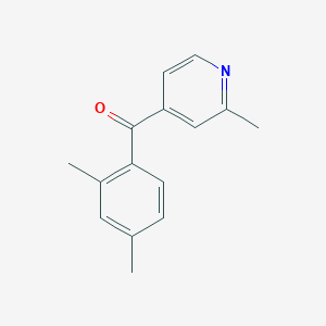 molecular formula C15H15NO B1392129 4-(2,4-二甲基苯甲酰)-2-甲基吡啶 CAS No. 1187169-75-0