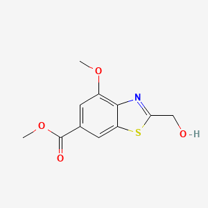 molecular formula C11H11NO4S B13921297 Methyl 2-(hydroxymethyl)-4-methoxybenzo[d]thiazole-6-carboxylate 