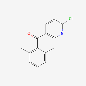 molecular formula C14H12ClNO B1392130 2-Chloro-5-(2,6-dimethylbenzoyl)pyridine CAS No. 1187169-85-2