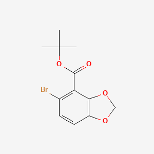 molecular formula C12H13BrO4 B13921313 5-Bromo-benzo[1,3]dioxole-4-carboxylic acid tert-butyl ester 