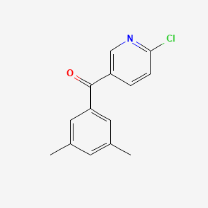 molecular formula C14H12ClNO B1392132 2-Chloro-5-(3,5-dimethylbenzoyl)pyridine CAS No. 1187169-87-4