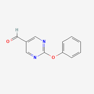 molecular formula C11H8N2O2 B13921324 2-Phenoxypyrimidine-5-carbaldehyde 