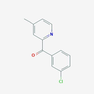 molecular formula C13H10ClNO B1392134 2-(3-Chlorobenzoyl)-4-methylpyridine CAS No. 1187165-06-5