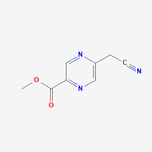 molecular formula C8H7N3O2 B13921367 Methyl 5-(cyanomethyl)pyrazine-2-carboxylate 