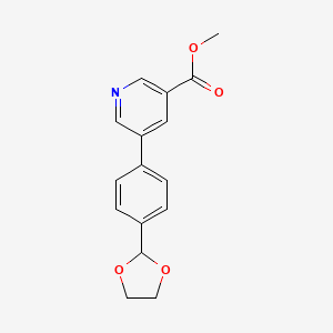 molecular formula C16H15NO4 B13921375 Methyl 5-[4-(1,3-Dioxolan-2-yl)phenyl]nicotinate 
