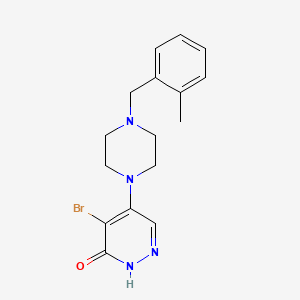 molecular formula C16H19BrN4O B13921435 4-Bromo-5-(4-(2-methylbenzyl)piperazin-1-yl)pyridazin-3(2H)-one 