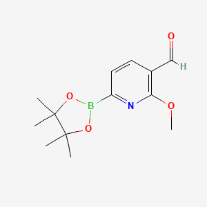 molecular formula C13H18BNO4 B13921449 2-Methoxy-6-(4,4,5,5-tetramethyl-1,3,2-dioxaborolan-2-yl)nicotinaldehyde 