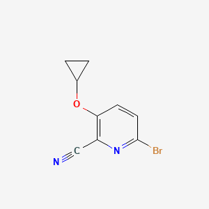 molecular formula C9H7BrN2O B13921459 6-Bromo-3-cyclopropoxypicolinonitrile CAS No. 1243353-04-9