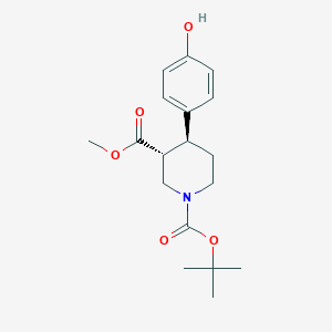 molecular formula C18H25NO5 B13921463 1-O-tert-butyl 3-O-methyl (3R,4S)-4-(4-hydroxyphenyl)piperidine-1,3-dicarboxylate 